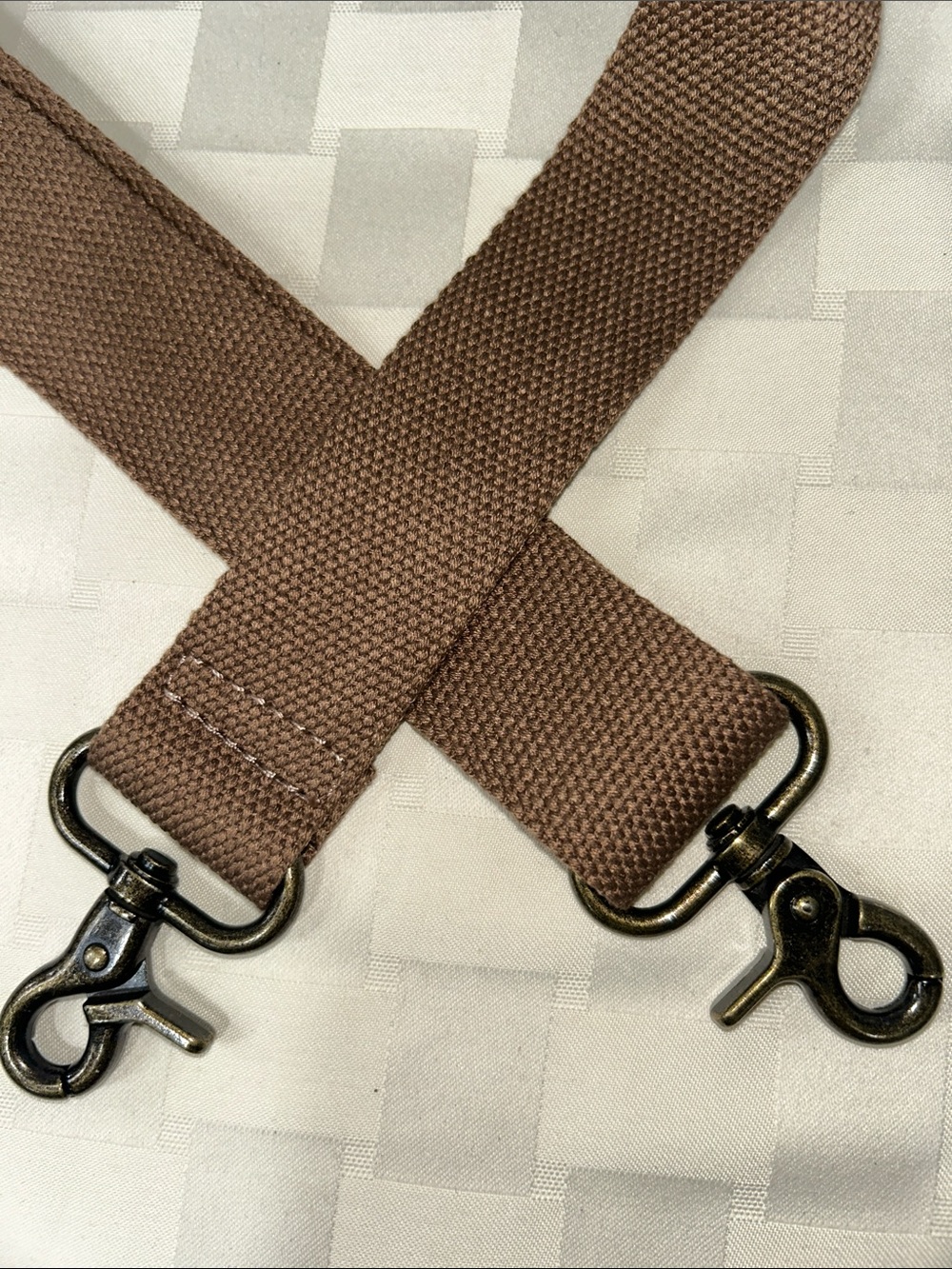 Brown Woven ReplacementBag Shoulder Strap with Padded Pad